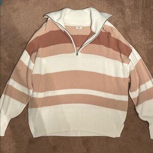 Striped Half-Zip Sweater